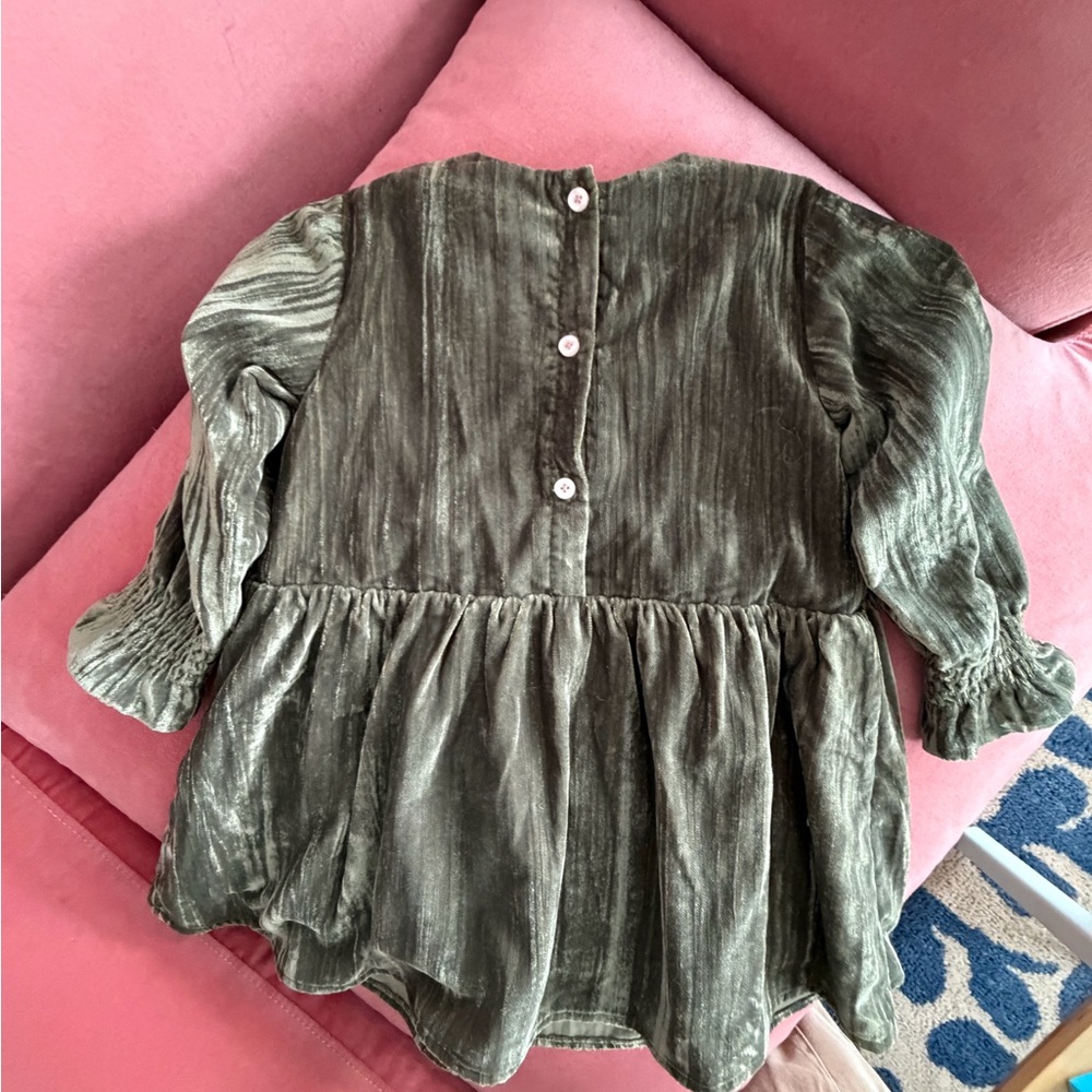 Louise Misha 3t sweetest ever crushed velvet embroidered dress - Picture 2 of 5